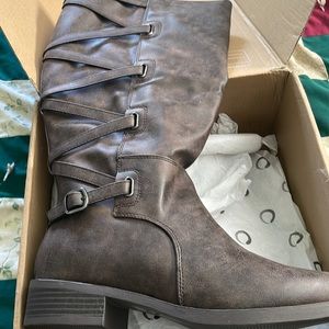 Journee Collection Brown Wide Calf Boots